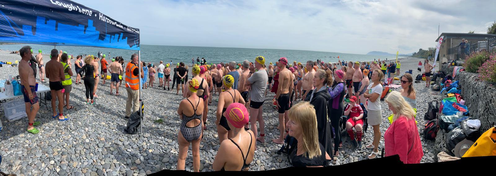 Race day crowd at the beach